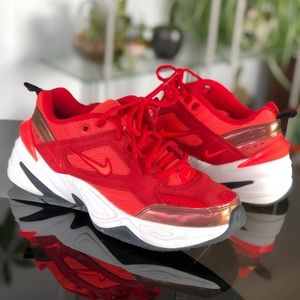 Nike M2K Tekno Red Suede Sneakers